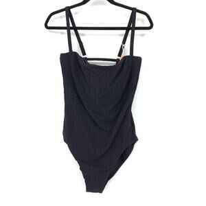 Seafolly Willow DD Underwire One Piece Swimsuit Womens US 12 Black Ladder Back